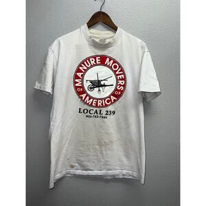 Vintage Manure Movers Of America Shirt Local 239 Union Graphic Work Tee Large